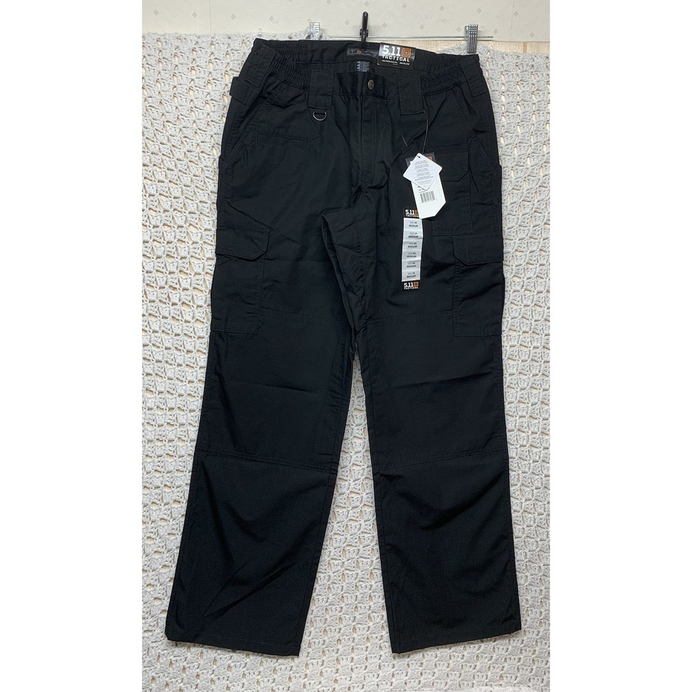 5.11 Tactical Ripstop Cargo Pants Women 14 Reg Black Straight Double Knee New